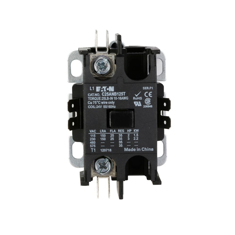 Eaton C25ANB140T Contactor | 1P 1Ph 40A 24V coil