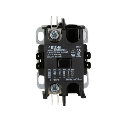 Eaton C25ANB140T Contactor | 1P 1Ph 40A 24V coil