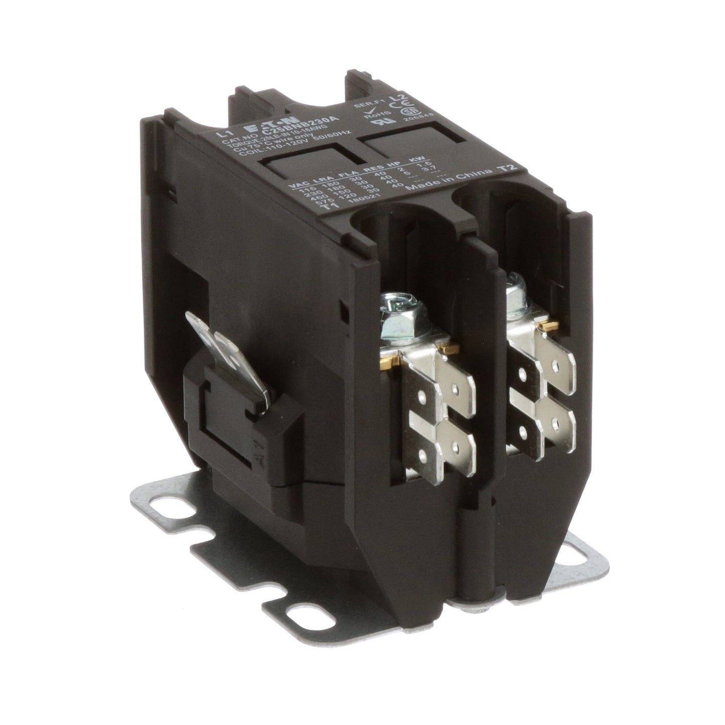 Cutler Hammer C25BNB230A Contactor | 2 pole 1 phase 30A 120V coil C25 Series