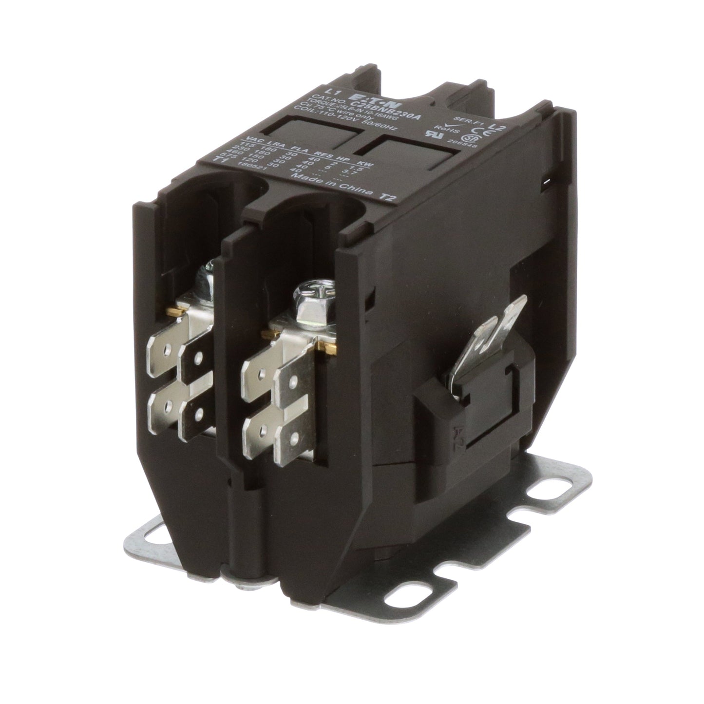 Cutler Hammer C25BNB230A Contactor | 2 pole 1 phase 30A 120V coil C25 Series