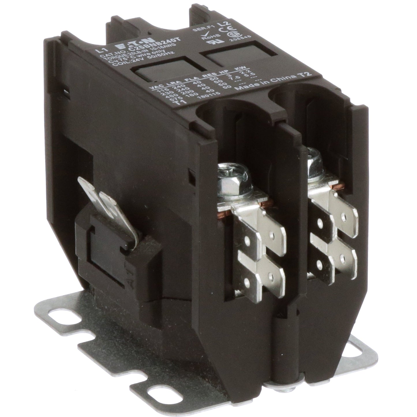 Eaton C25BNB240T Contactor | 2 pole 1 phase 2V 40A 24V coil