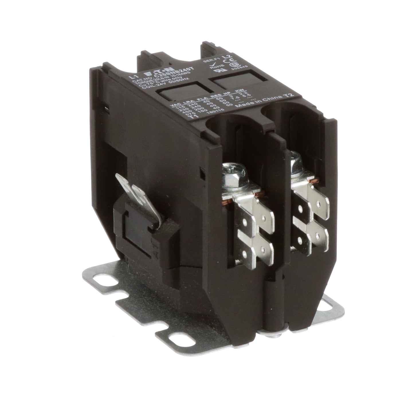 Eaton C25BNB240T Contactor | 2 pole 1 phase 2V 40A 24V coil