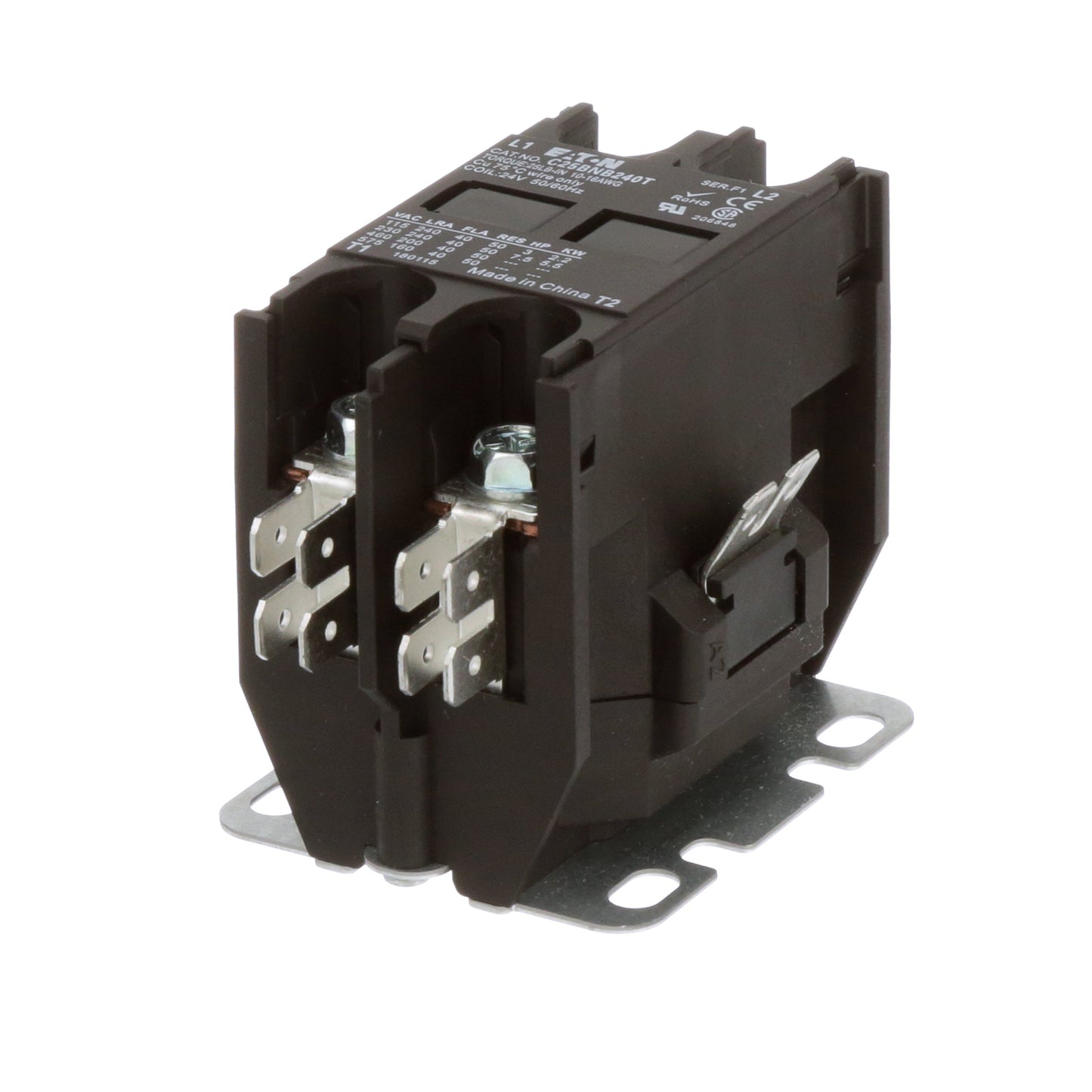 Eaton C25BNB240T Contactor | 2 pole 1 phase 2V 40A 24V coil