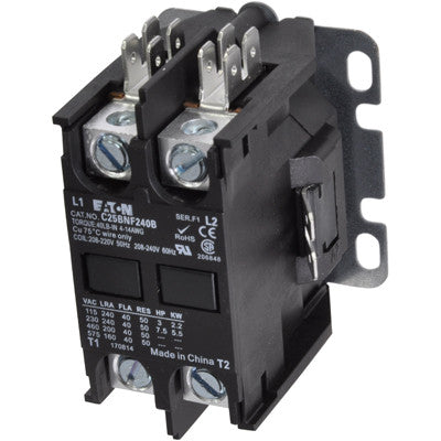 Cutler Hammer C25BNF240B Contactor | 600V 40A 1 Phase 2 Pole C25 Series