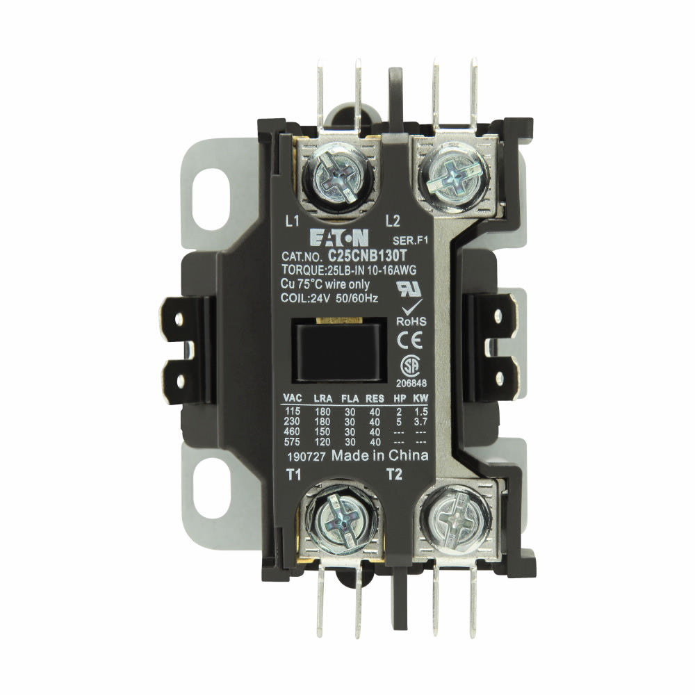 C25CNB130T Cutler Hammer C25 Series Contactor 600V 30A 24V Coil - Essential Electric Supply