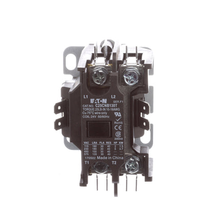 Cutler Hammer C25CNB130T Contactor | 1P 1Ph 600V 30A 24V C25 Series