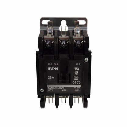 Cutler Hammer C25DND315T Contactor 3 pole 3 phase 600V 15A 24V coil C25 Series