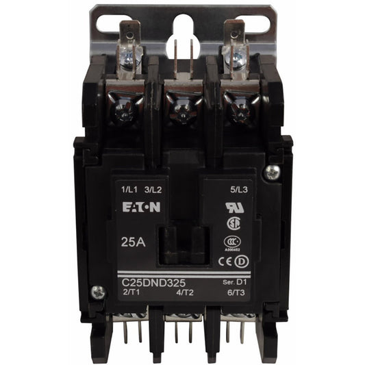 Cutler Hammer C25DND315T-GL Contactor 3 pole 3 phase 600V 15A 24V coil