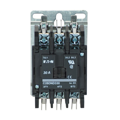 Eaton C25DND330A Contactor 3 pole 3 phase 600V 30A 120V coil C25 Series