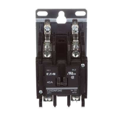 Cutler Hammer C25DNF240A Contactor | 2 pole 1 phase 600V 40A 110V coil C25 Series