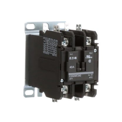Cutler Hammer C25DNF240B Contactor | 2 pole 1 phase 600V 40A 208V coil C25 Series
