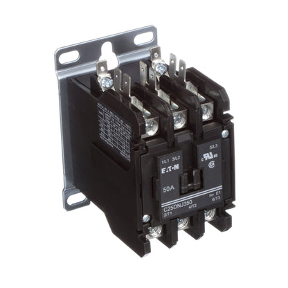 Cutler Hammer C25DNJ350T Contactor 3 pole 3 phase 600V 50A 24V coil C25 Series