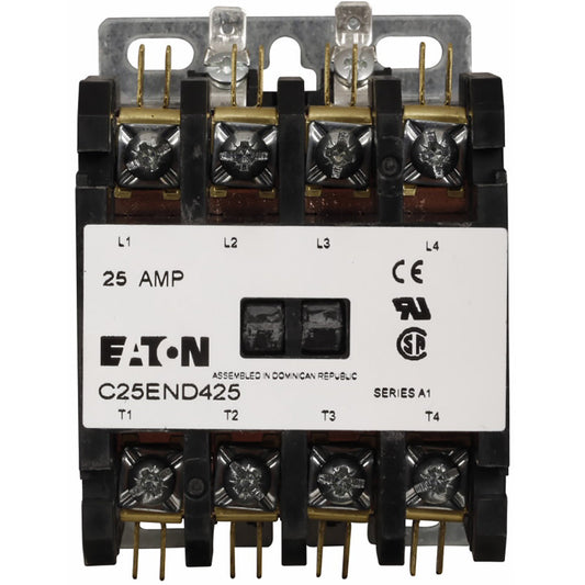Cutler Hammer C25ENC430A Contactor | 600V 3P 30A 4P 120V C25 Series
