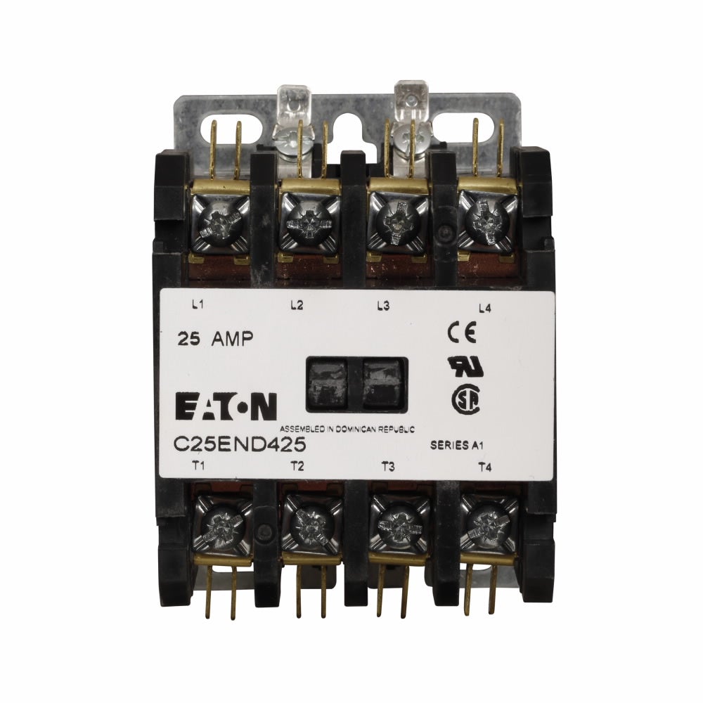 Cutler Hammer C25END430T Contactor | 600V 3P 30A 4P 24V C25 Series