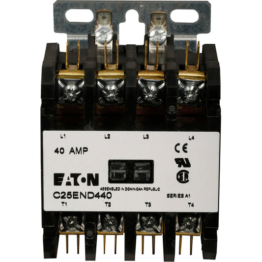Cutler Hammer C25END440B Contactor | 600V 3P 40A 4P 208V Coil C25 Series