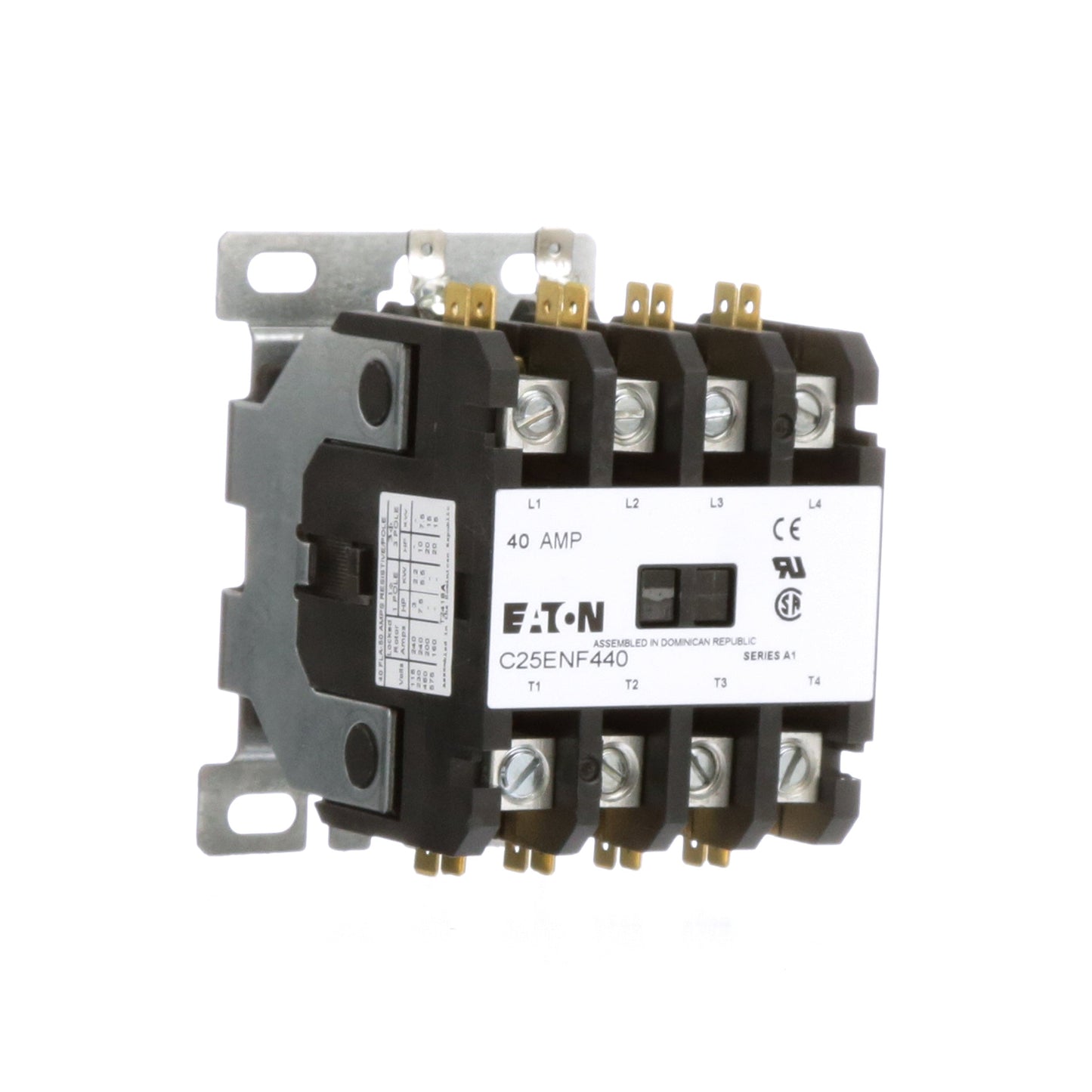 Cutler Hammer C25ENF440A Contactor | 600V 3P 40A 4P 120V Coil C25 Series