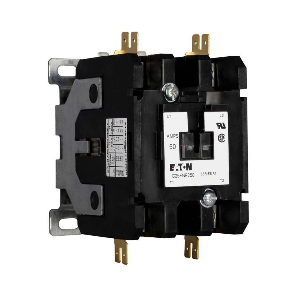 Cutler Hammer C25FNF260B Contactor | 600V 60A 1 Phase 2 Pole 208V Coil C25 Series
