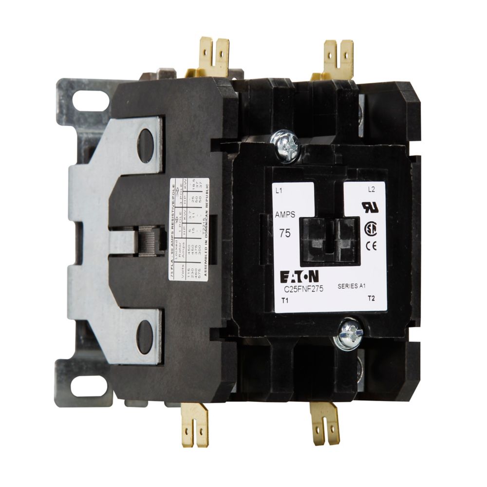 Cutler Hammer C25FNF275B Contactor | 2P 1P 600V 75A 208V Coil C25 Series
