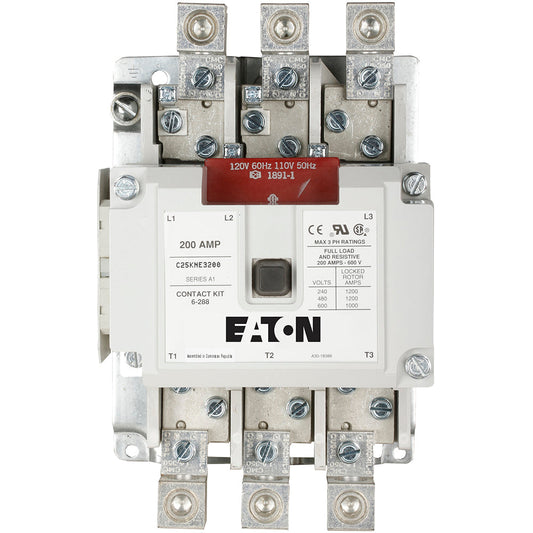 Cutler Hammer C25KNE3200B Contactor | 3P 3PH 600V 200A 240V Coil C25 Series