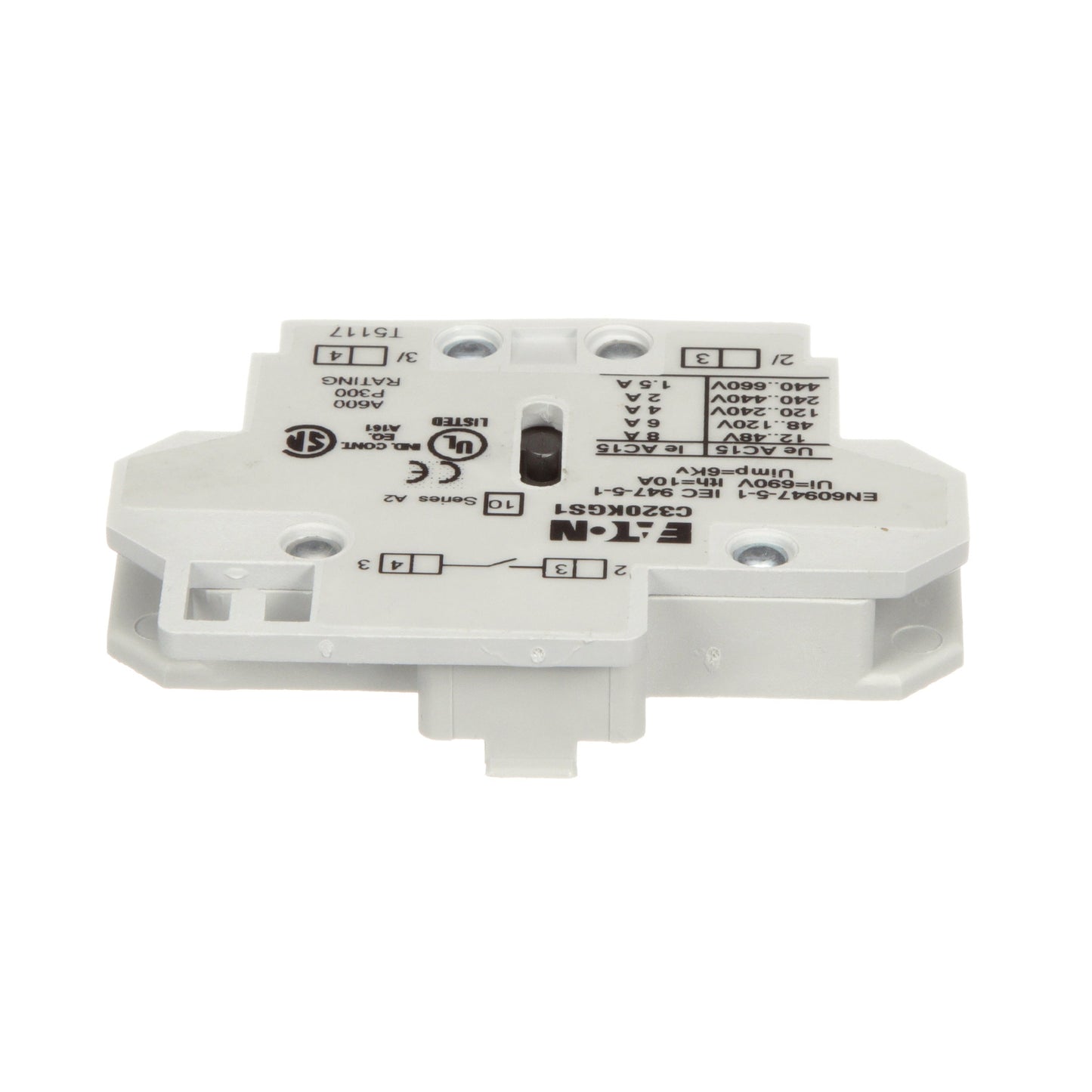 Cutler Hammer C320KGS1 Contactor And Motor Starter Auxiliary | 120/600 V AC 1NO Freedom Series