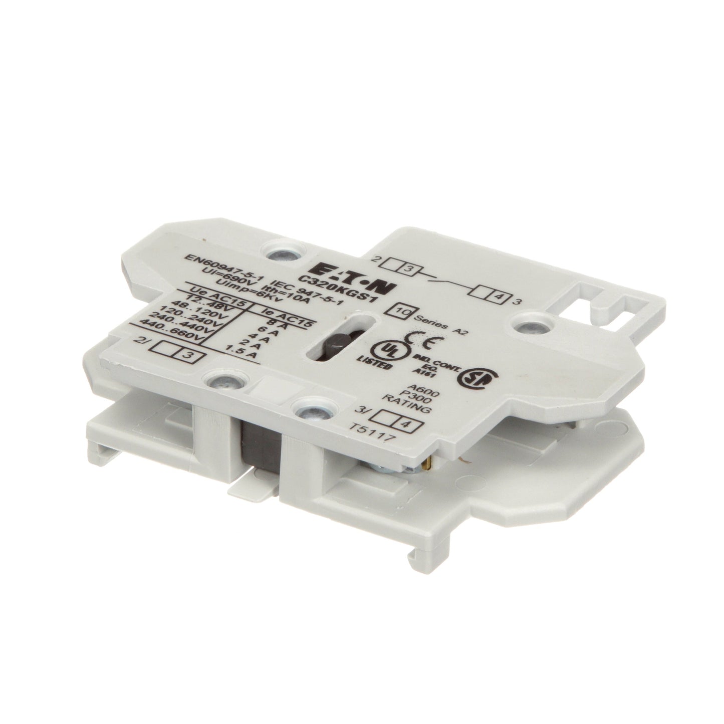 Cutler Hammer C320KGS1 Contactor And Motor Starter Auxiliary | 120/600 V AC 1NO Freedom Series