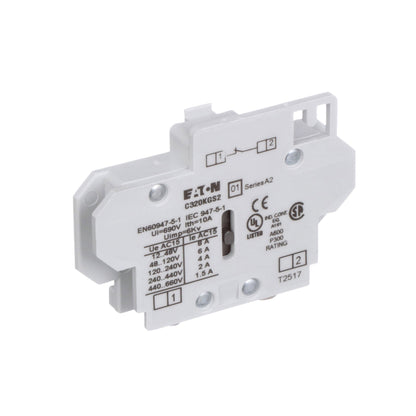 Cutler Hammer C320KGS2 Contactor And Motor Starter Auxiliary | 120/600 V AC 1NC Freedom Series