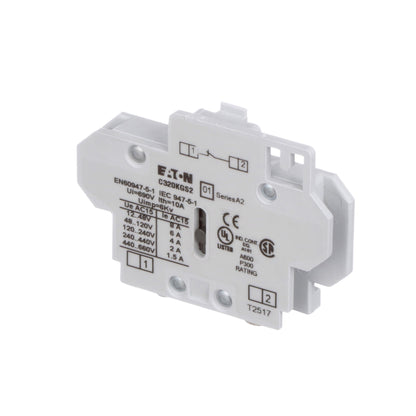 Cutler Hammer C320KGS2 Contactor And Motor Starter Auxiliary | 120/600 V AC 1NC Freedom Series