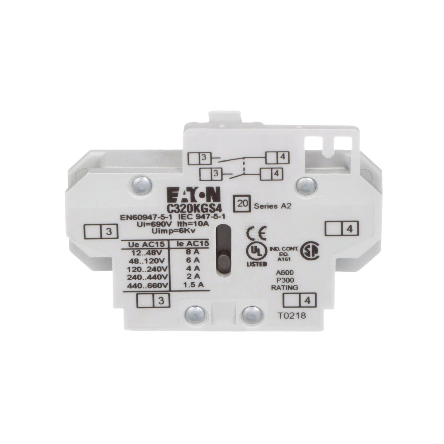 Cutler Hammer C320KGS4 Contactor And Motor Starter Auxiliary | 2NO Freedom Series