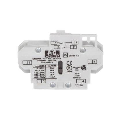 Cutler Hammer C320KGS4 Contactor And Motor Starter Auxiliary | 2NO Freedom Series