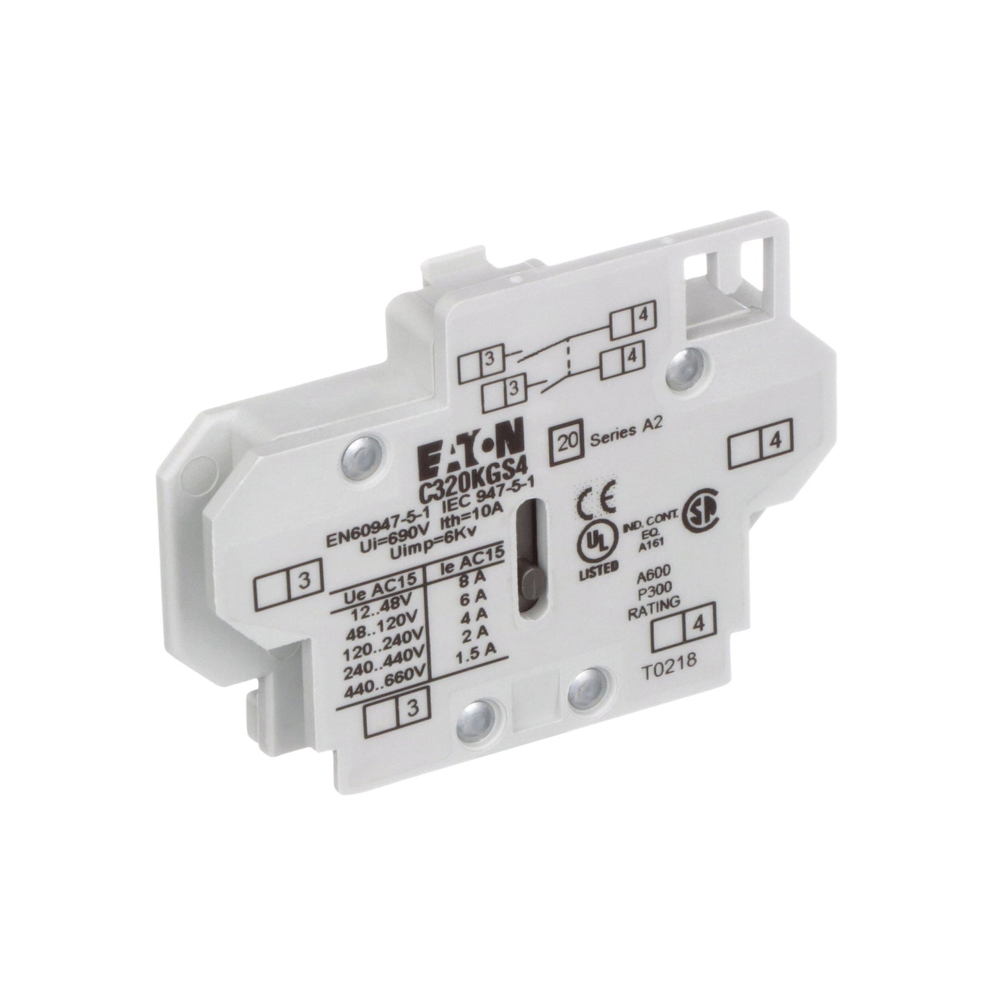 Cutler Hammer C320KGS4 Contactor And Motor Starter Auxiliary | 2NO Freedom Series