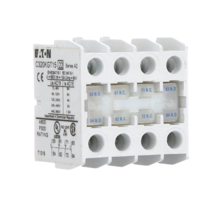 Eaton C320KGT15 Contactor And Motor Starter Auxiliary | 2NO/2NC Freedom Series