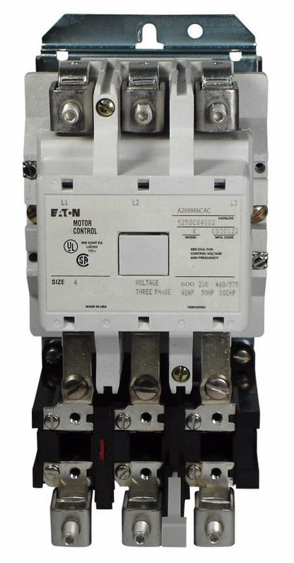Cutler Hammer A200M6CAC Motor Starter 3 pole 3 phase 600V 540A 110V coil A200 Series