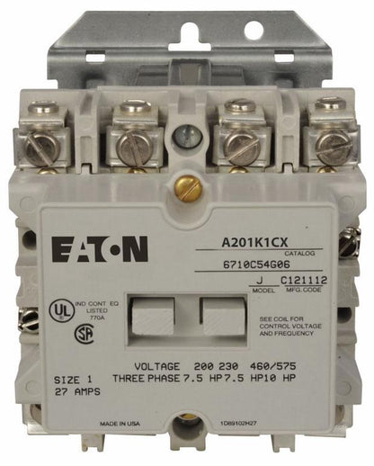 Eaton A201K1CX Magnetic Starter | 3P 3PH 600V 27A 480V Coil A201
