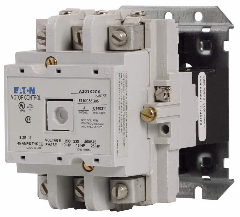 Cutler Hammer A201K2CX Contactor | 3P 3PH 600V 45A 480V Coil A200 Series