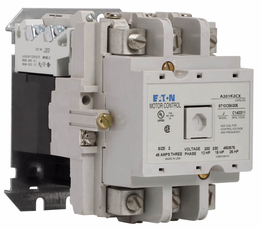 Cutler Hammer A201K2CX Contactor | 3P 3PH 600V 45A 480V Coil A200 Series