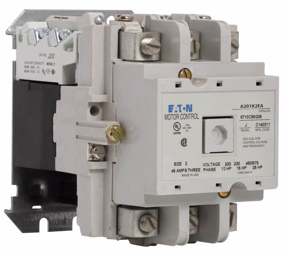 Cutler Hammer A201K2EA Contactor | 600V 3 phase 45A 5 pole 110V coil A200 Series