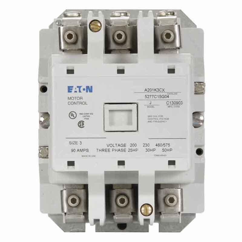 Eaton A201K3CX Magnetic Starter | 3P 3Ph 600V 90A 480VAC Coil A201