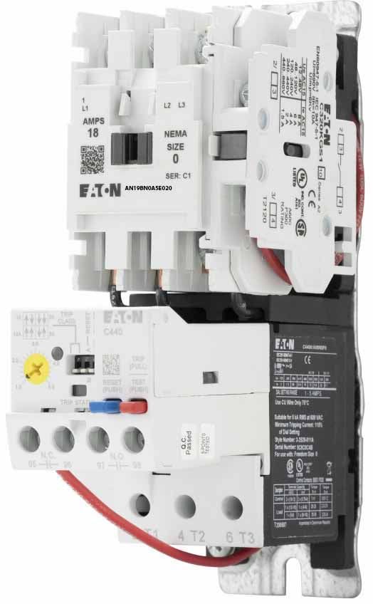 Cutler Hammer AN19BN0A5E020 Motor Starter | 3 pole 3 phase 2V 18A 120V coil Freedom Series