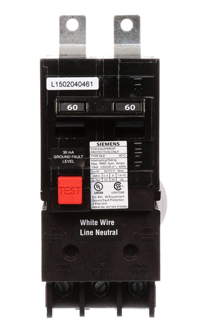 Siemens BE260 Circuit Breaker | BL Series BLE 120/240 VACV 60A