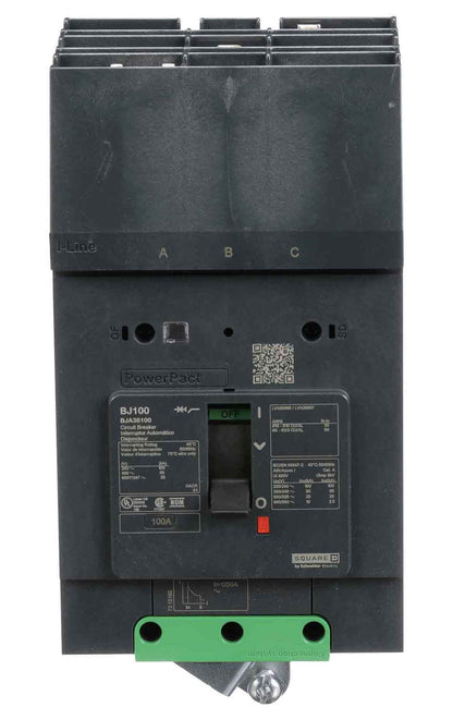 Schneider Electric BJA36100 Circuit Breaker | 600V 100A 3P 65kA@480V I-Line Style Plug-In Powerpact
