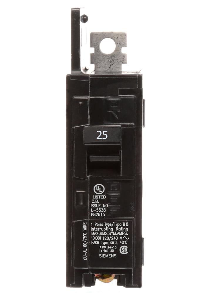 Siemens BQ1B025 Circuit Breaker | 120V 25A 1 Pole 10kA@120V Bolt-on BQ Series