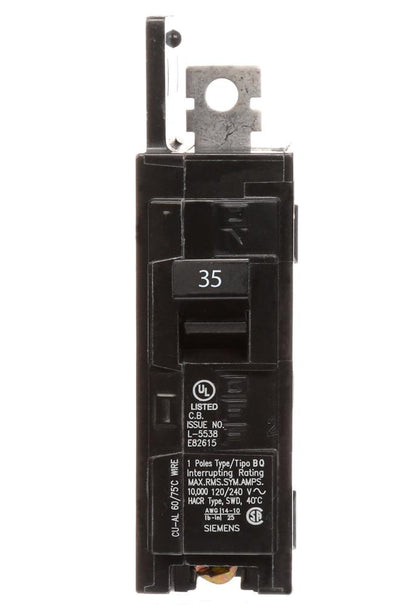 Siemens BQ1B035 Circuit Breaker | 120V 35A 1P 10kA@120V Bolt-on BQ Series