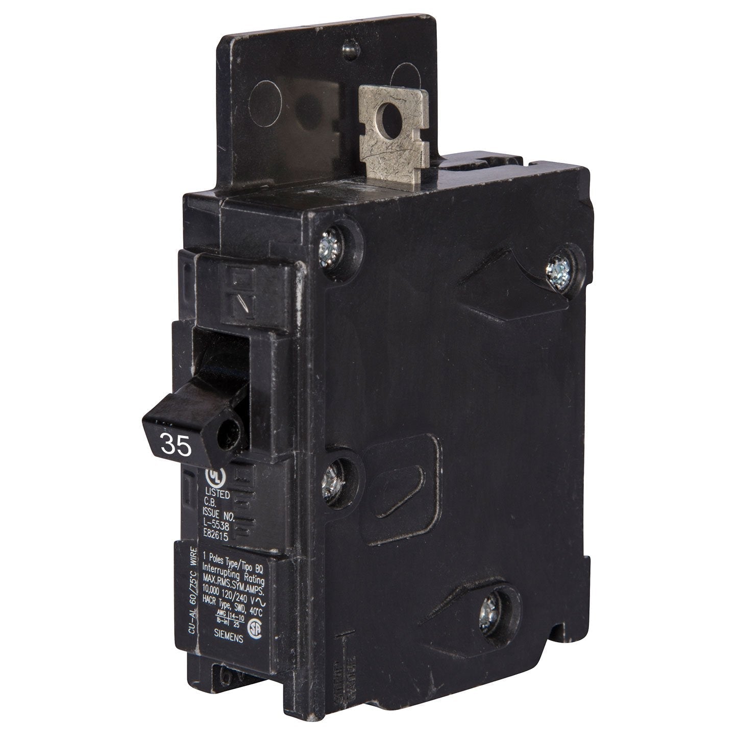 Siemens BQ1B035 Circuit Breaker | 120V 35A 1P 10kA@120V Bolt-on BQ Series
