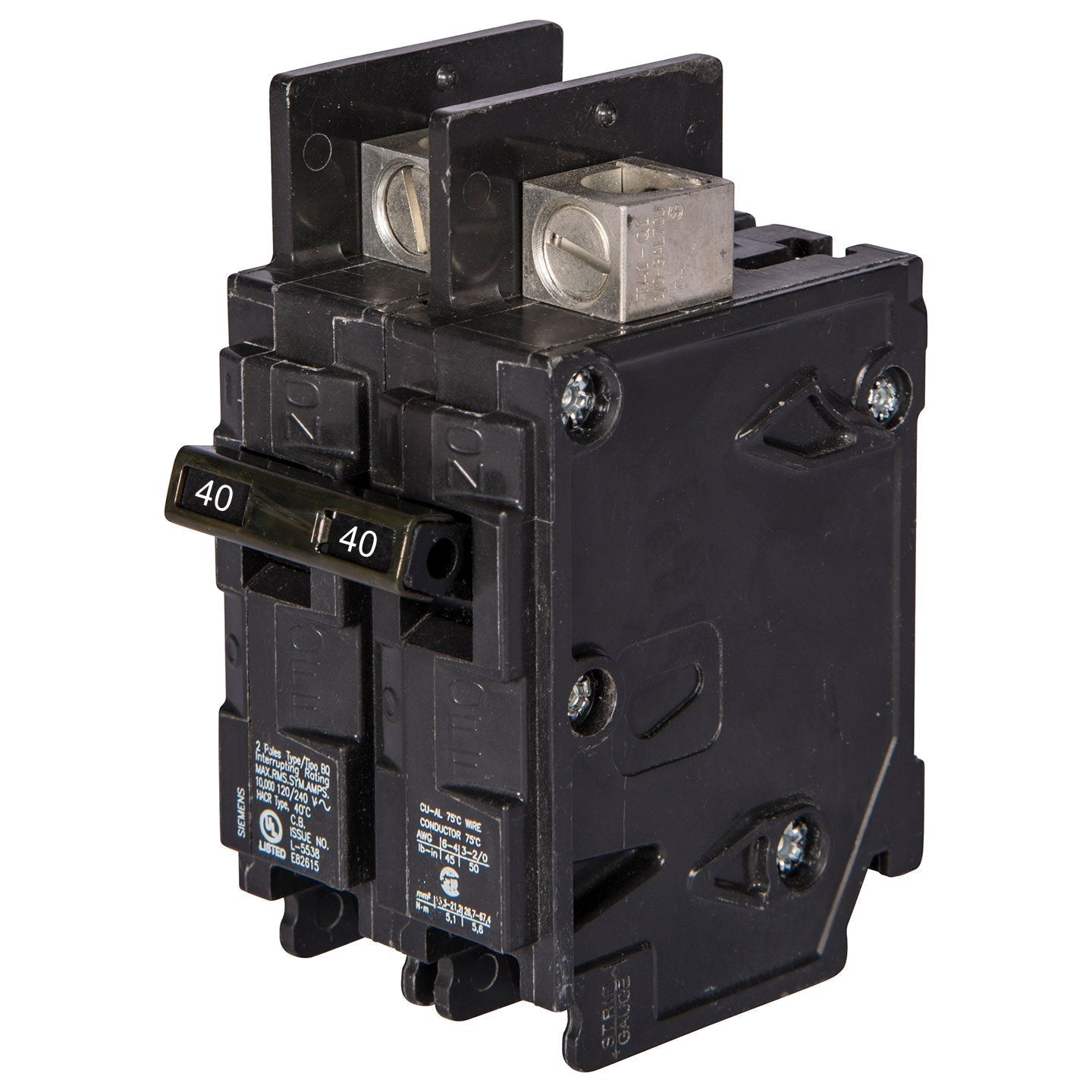 Siemens BQ2B040 Circuit Breaker | 120/240V 40A 2P 10kA@240V Bolt-on BQ Series