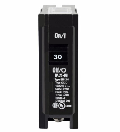 Eaton BR130 Circuit Breaker | 7V 30A 1P 10kA@120V Plug-In BR Series