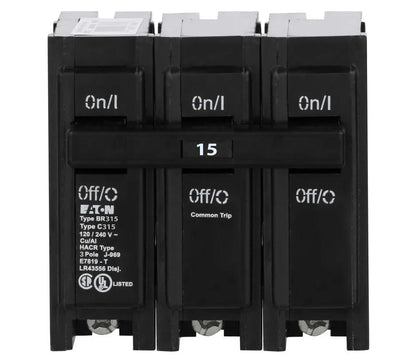 Cutler Hammer BR315 Circuit Breaker | 24V 15A 3P 10kA@240V Plug-In BR Series