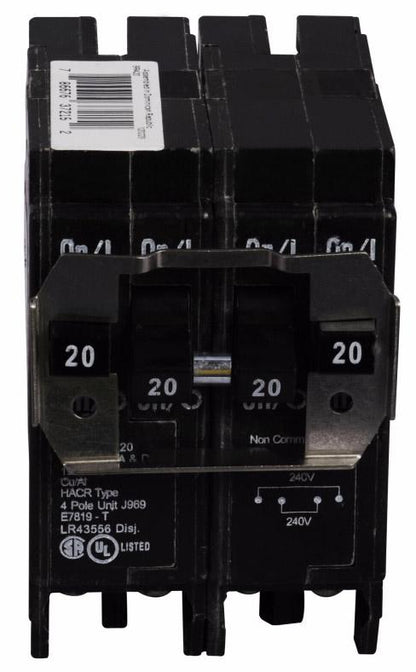 Cutler Hammer BR420 Circuit Breaker | 240V 20A 4P 10kA@240V Plug-In BR Series