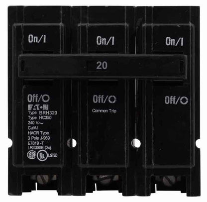 Cutler Hammer BRH320 Circuit Breaker | 240V 20A 3P 22kA@240V Plug-In BR Series