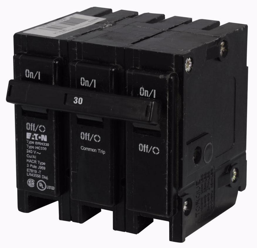 Cutler Hammer BRH330 Circuit Breaker | 240V 30A 3P 22kA@240V Plug-In BR Series