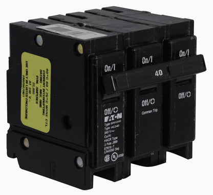 Cutler Hammer BRH340 Circuit Breaker | 240V 40A 3P 22kA@240V Plug-In BR Series